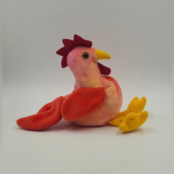 Ty Strut Rooster Farm Chicken Retired Beanie Baby Stuffed Animal Plush Toy 6" - Picture 4 of 4